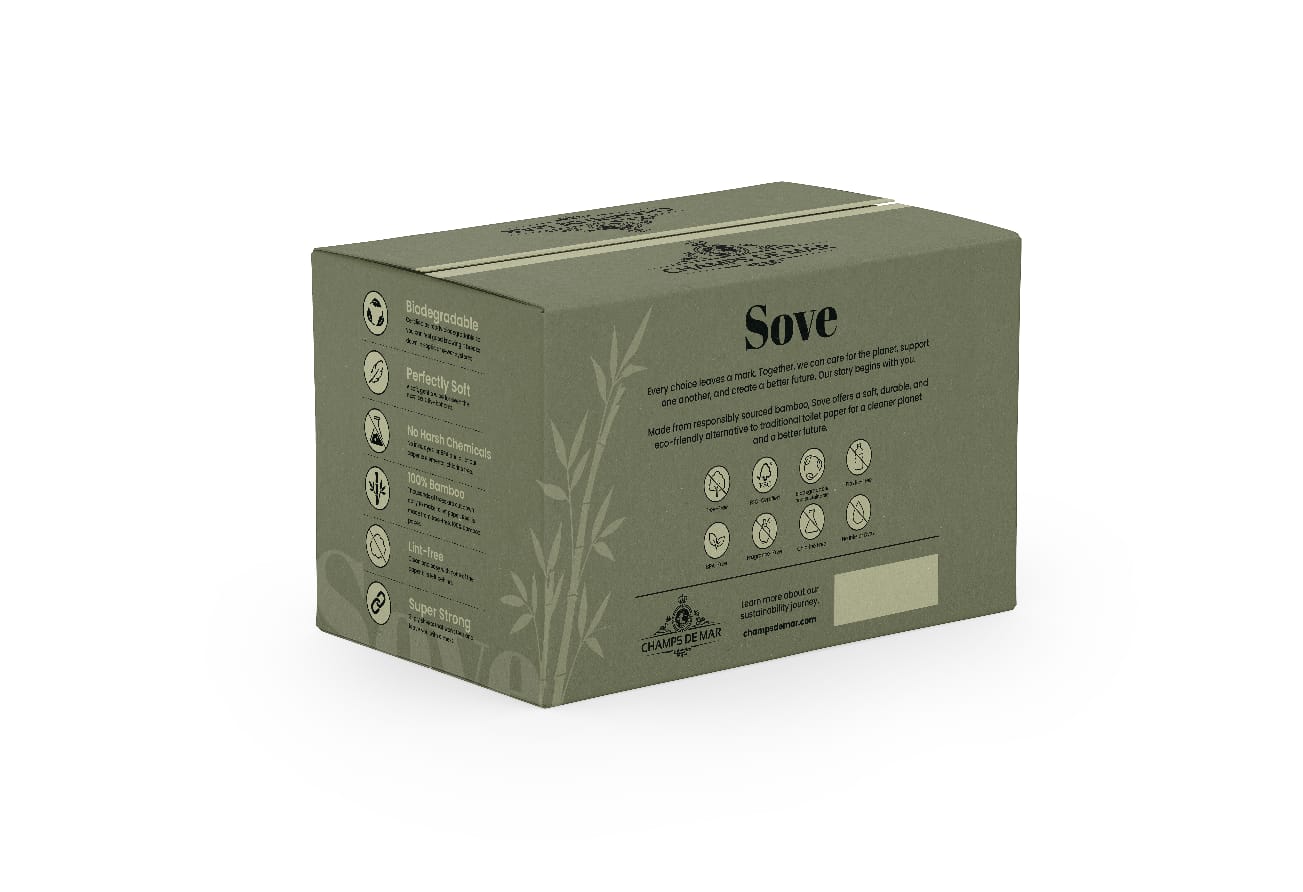 Sove Sustainable Bamboo Toilet Paper – 12 Mega Rolls
